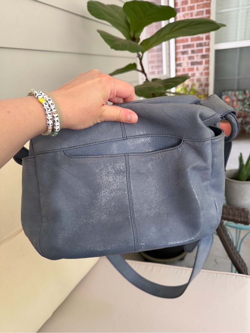 HOBO Azure Shimmery Slate Blue Crossbody - Picture 7 of 14